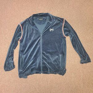 Vintage 90's Men’s Phat Farm Velour Grey Tracksuit Size 2XL